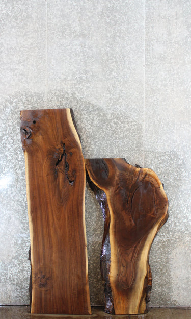 2- Figured Black Walnut Live Edge Slabs, Great for Epoxy Projects 40728-40729